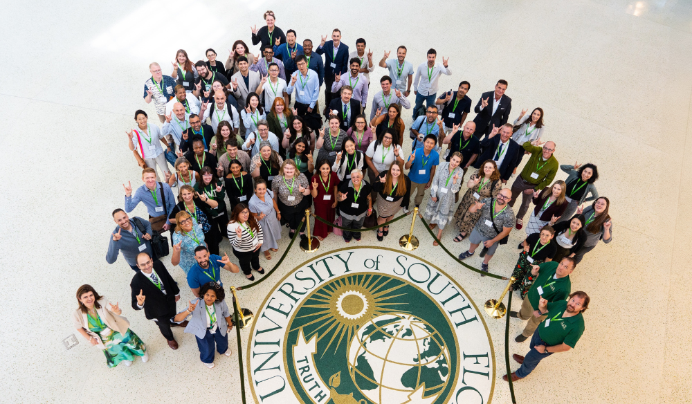 Group photo of USF's newest faculty members 
