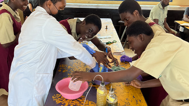 Ghanaian students in classroom