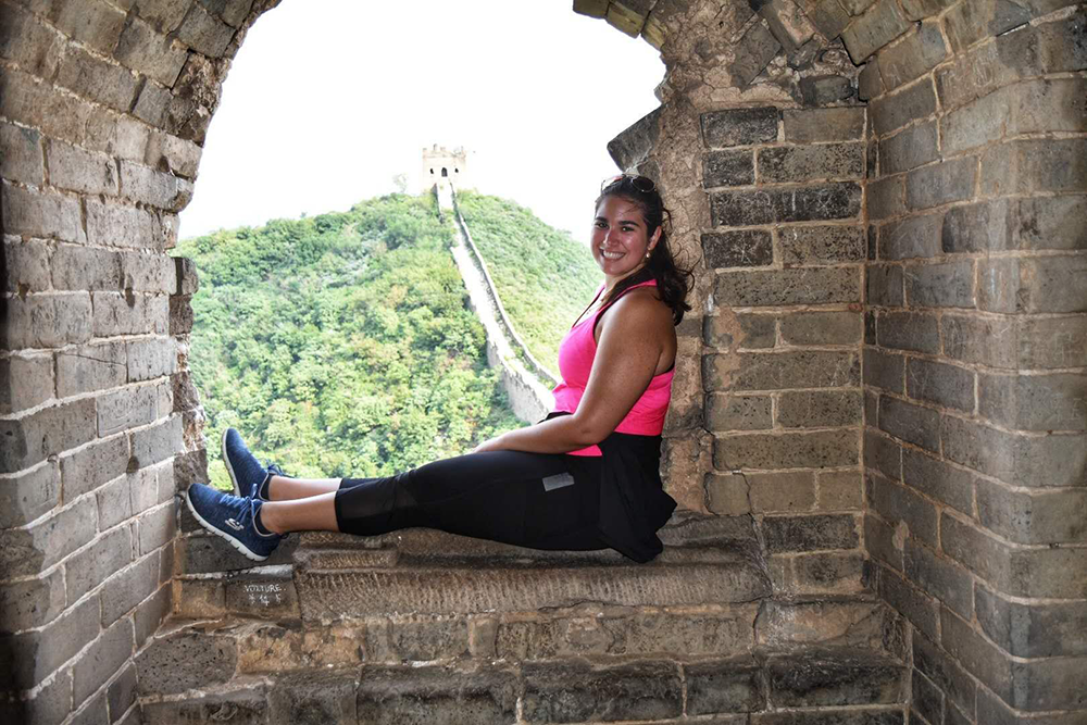 Mabel Proenza at the Great Wall of China