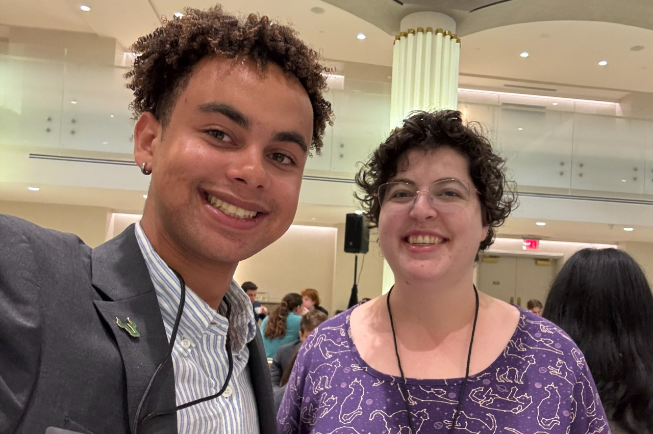 A selfie of two USF students at the Boren Awards conference