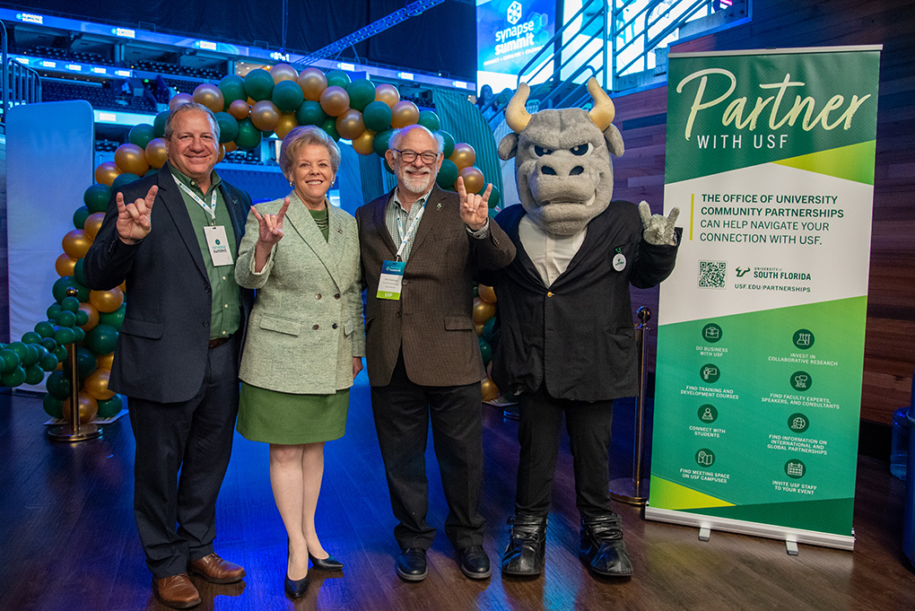 Synapse Co-founder Andy Hafer, President Rhea Law, Senior Vice President for University Community Partnerships Eric Eisenberg