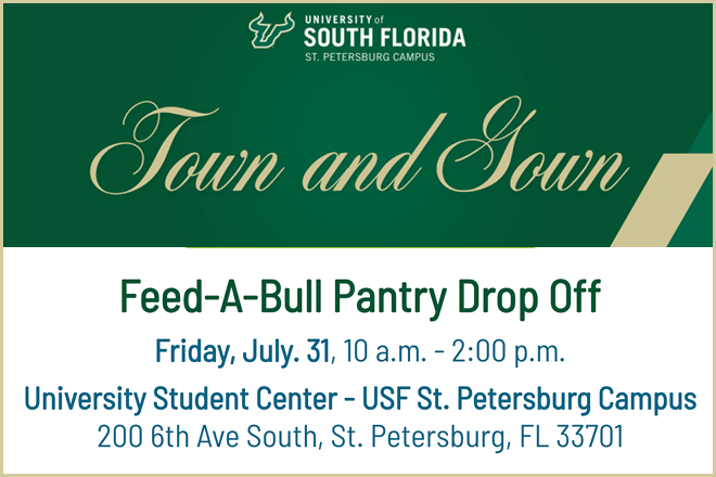 Support-A-Bull Donation Drive Sponsored by Town & Gown on July 31 from 10 a.m. to 2 p.m.