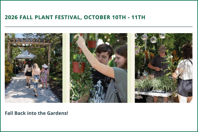 People holding plants in the botanical gardens