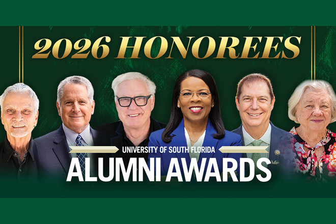 6 of the honerees at the 2026 USF Alumni Awards