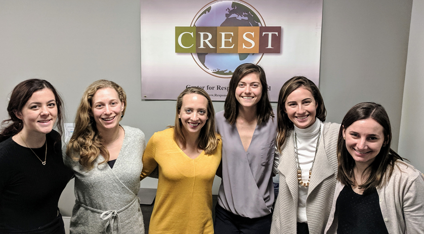 Cassie McCabe, CREST intern, fall 2019 (third from left)