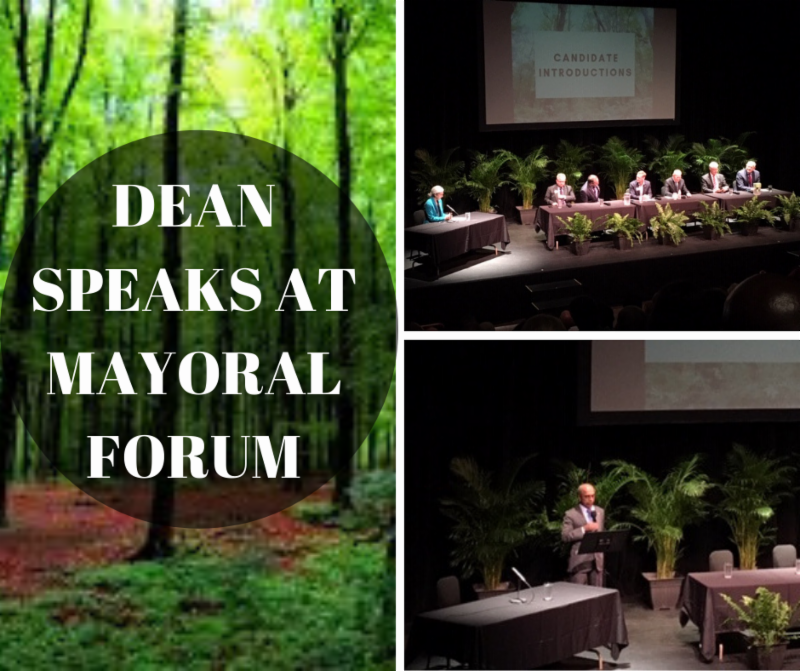 PCGS Dean speaks at mayoral forum.