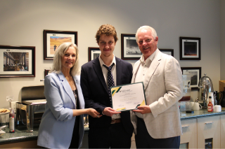 Daniel Bianco Accepts Amy and Michael Drake Scholarship