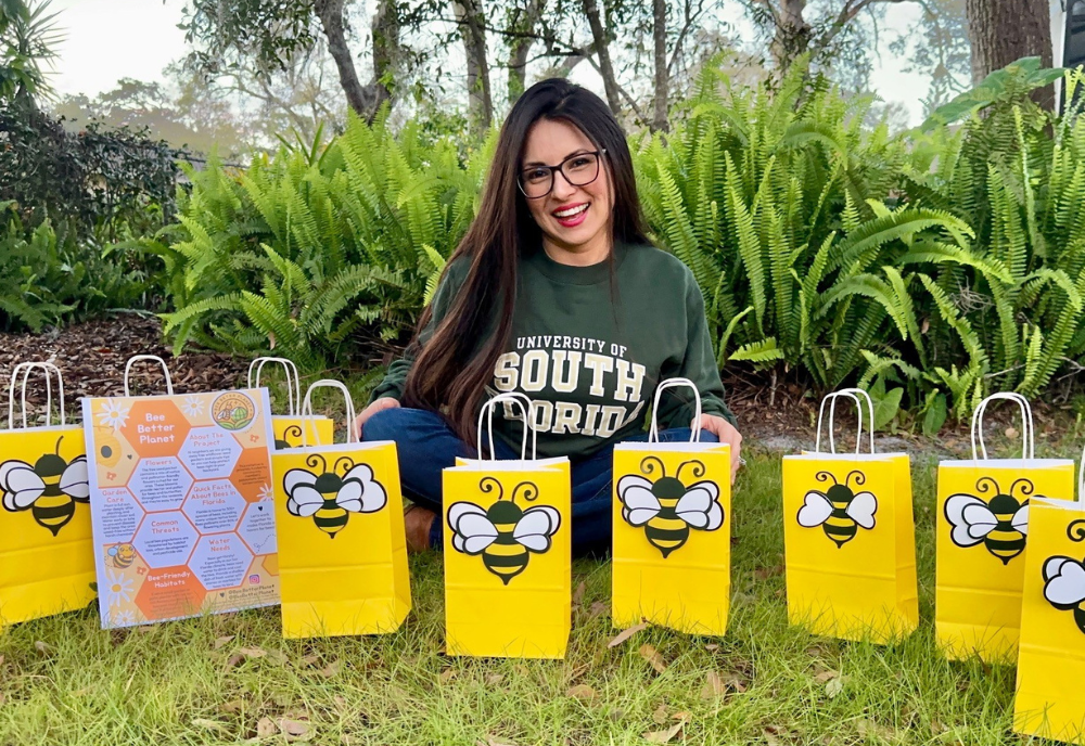 Diana with her Bee Care Kits