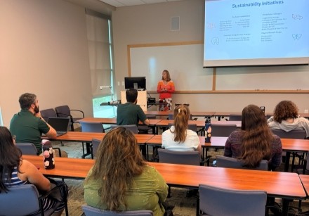 Cassie presenting Sustainability Initiatives