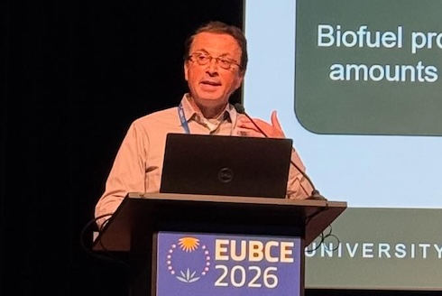 Dean Philipiddis presenting at EUBCE