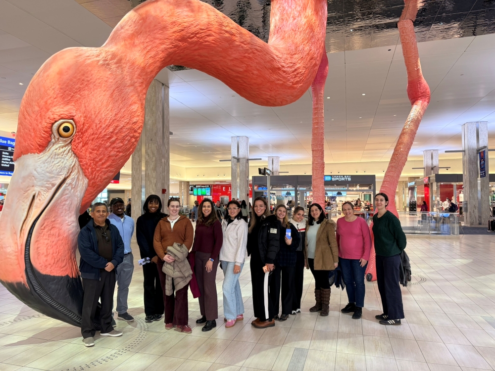 PCGS students inside Tampa International Airport