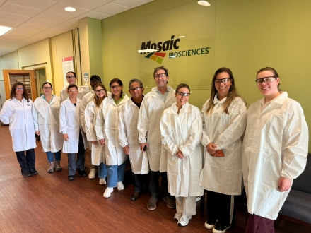 Patel Students outside the Mosaic Laboratory