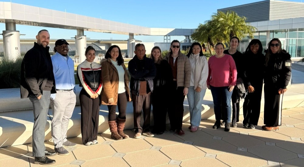 PCGS students outside the Tampa International Airport with Eric Caplan