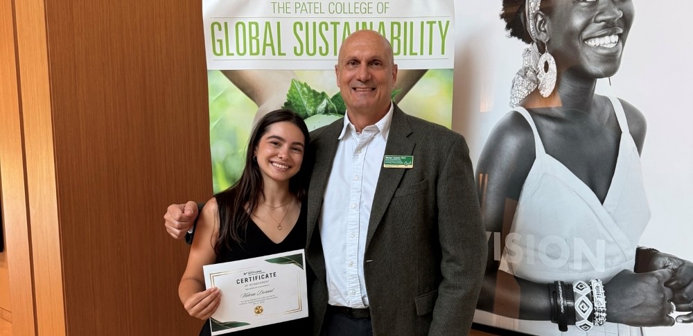 Victoria with Dr. Michael Spencer - Director of Sustainability Policy at PCGS
