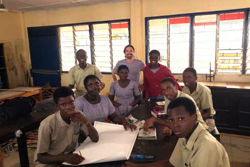 Nathan Lafata alongside Ghana Students