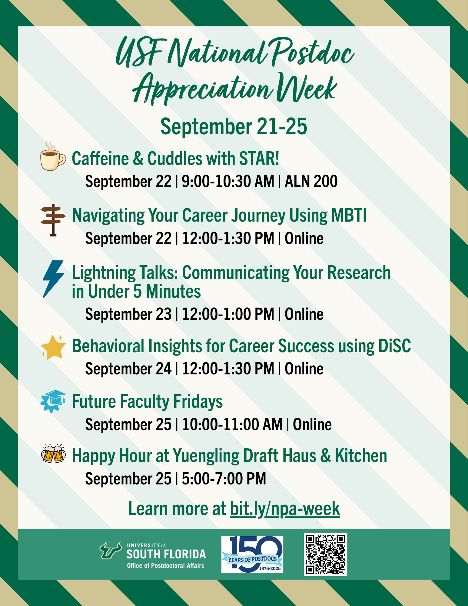 A flyer that lists out the NPAW events