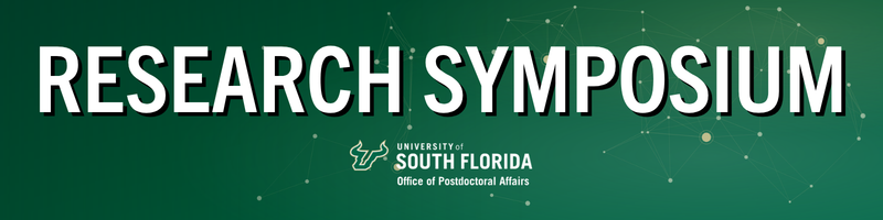 A banner graphic that says Research Symposium and has the Office of Postdoctoral Affairs logo on it