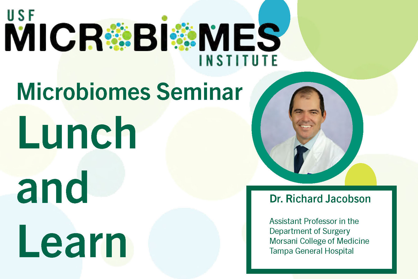 Graphic promoting lunch and learn event