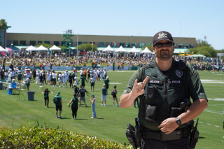 Officer at field