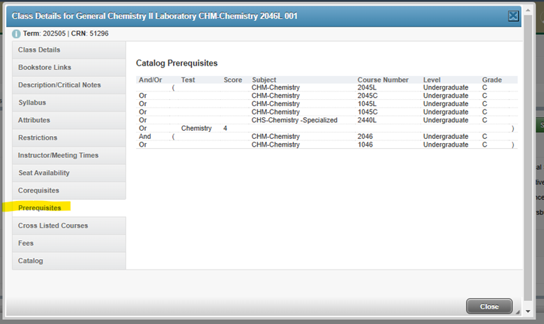 prerequisites for courses