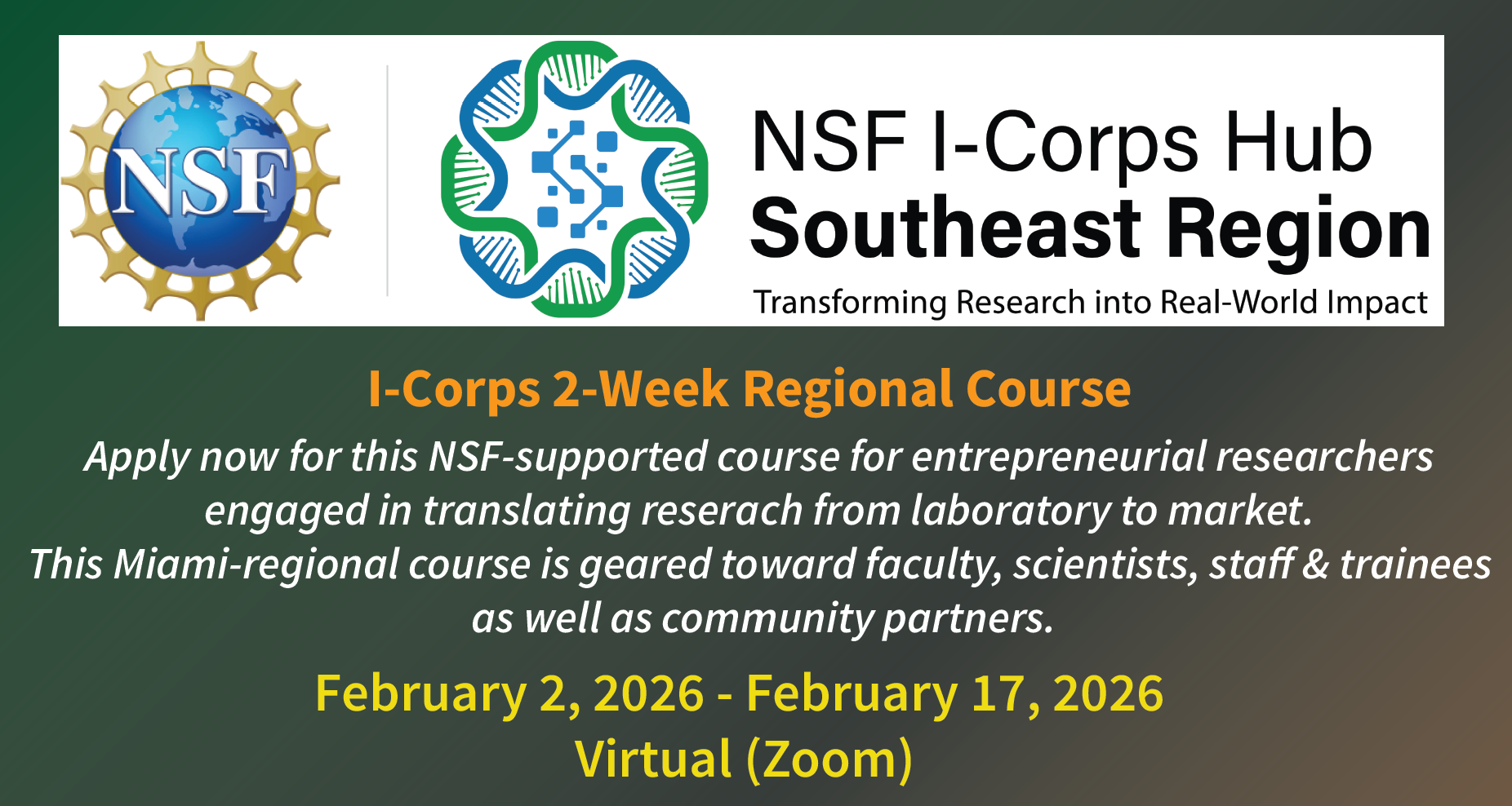 I-Corps 2-Week Regional Course - Miami