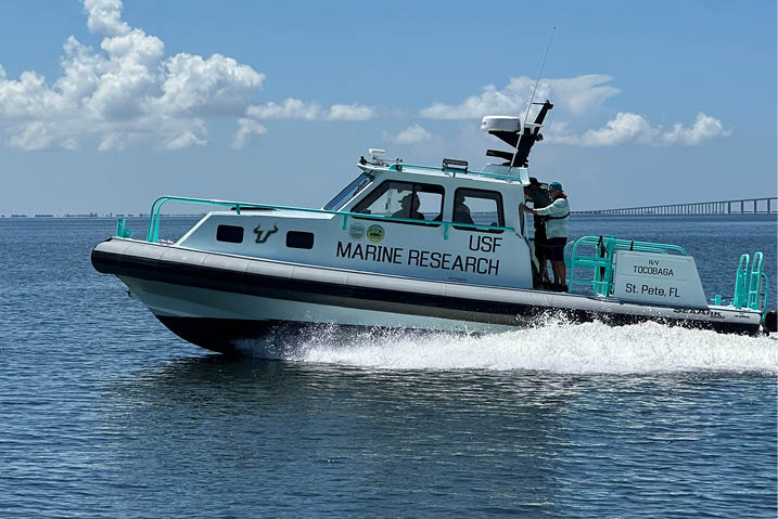 USF Marine Research boat coasting the waters 