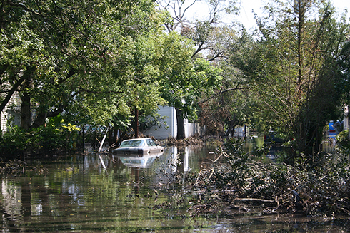 car underwater