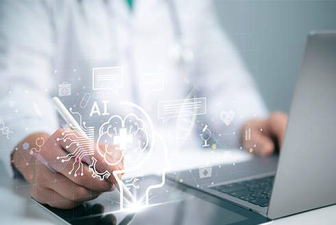 Doctor at laptop