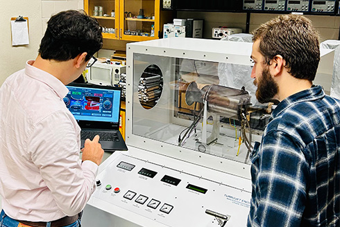 engineering students in lab