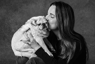 person with dog