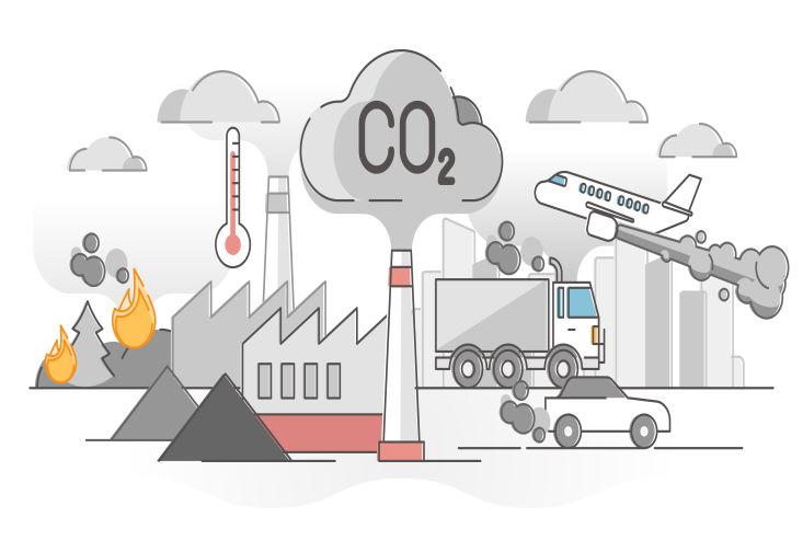 greenhouse gas illustration stock