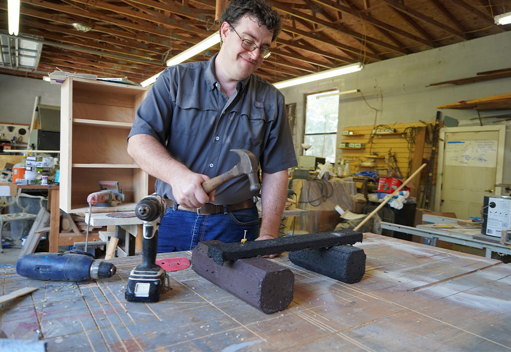 John Cotter in his workshop