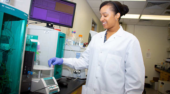 engineering student in lab