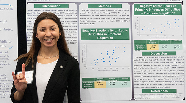 student at research poster