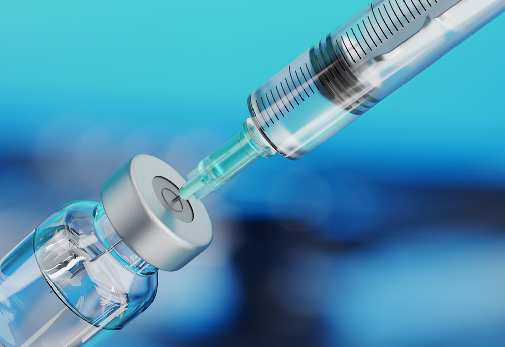Antimicrobial solutions being distributed in vase for vaccines