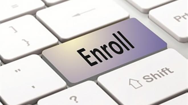 Picture of a keyboard with a button that says "Enroll"