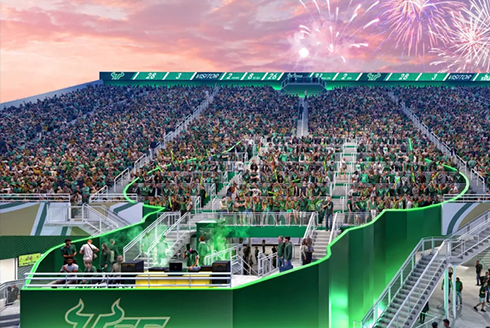 Rendering of the student section of the new on-campus stadium