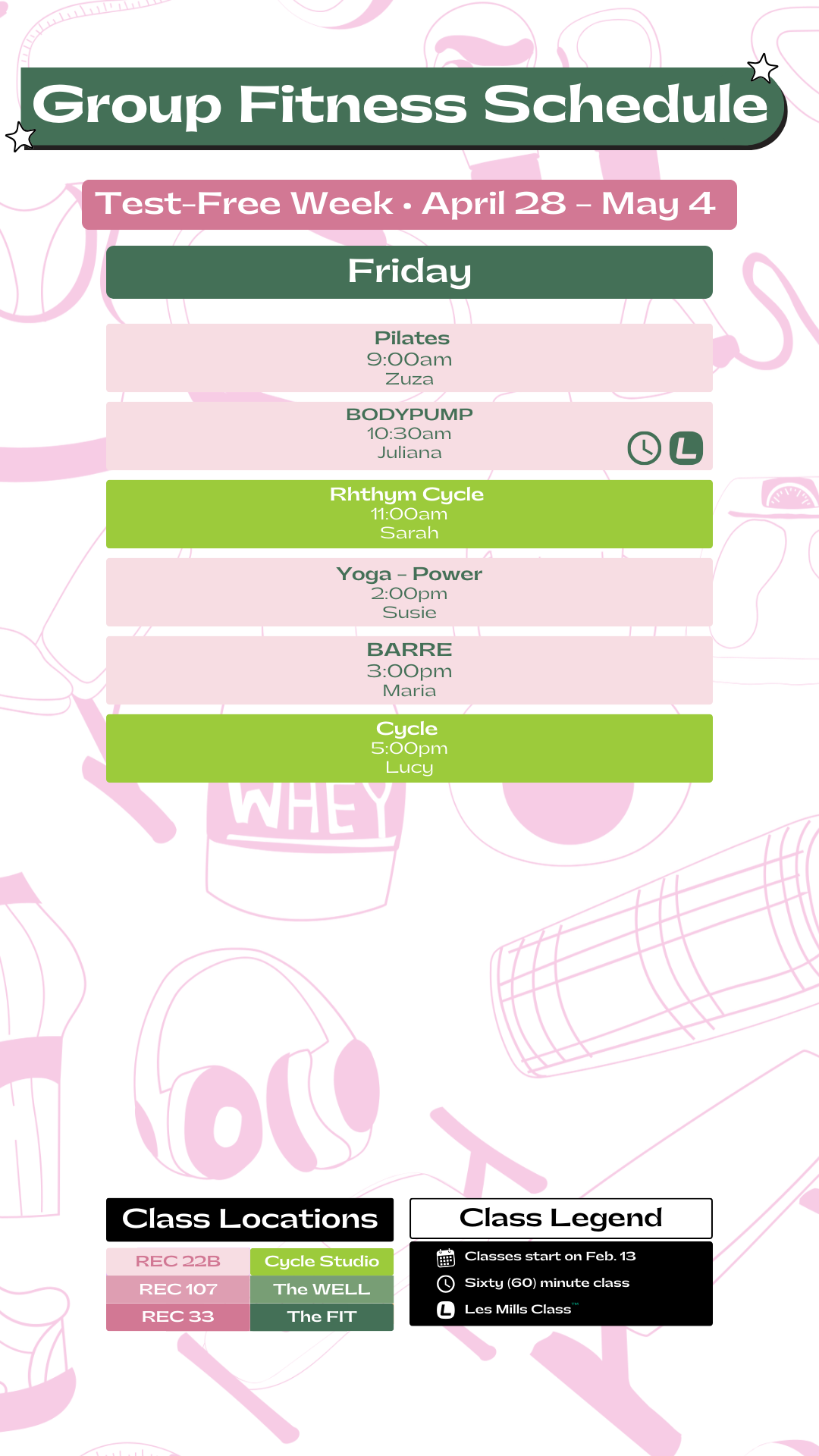 Friday Schedule