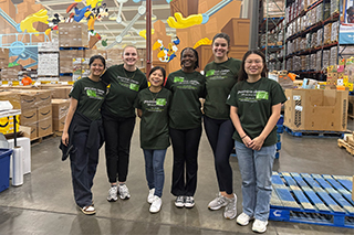volunteer shift in the warehouse