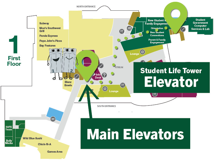 elevator directions