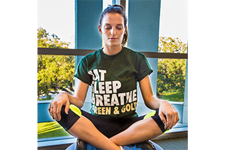 Girl sitting in meditation