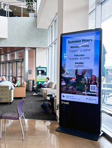 Trooh screen in Panera lounge