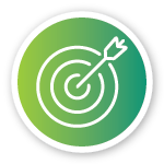 Sticker with icon of bullseye