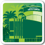 Sticker image of buildings on the USF tampa campus.