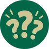 a green circle with 3 golden question marks, one in the left, one in the center, and one in the right