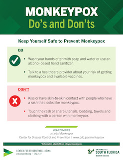 image of monkeypox do's and don'ts flyer