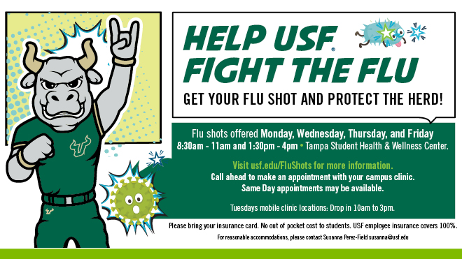 Rocky comic books style help USF Fight the Flu