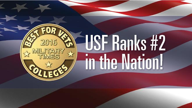 USF Ranks #2 in the Nation! 2016 Military Times Best for Vets Colleges