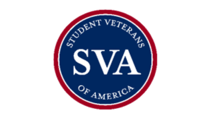 Red, white and blue circular Student Veterans of America Logo