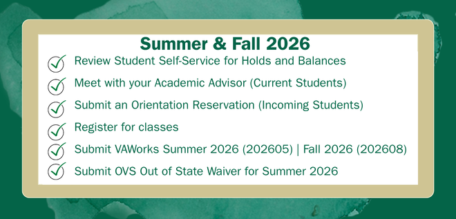 Overview of Steps to preapre for Summer and Fall 2026